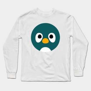 Cartoon Penguin Face Emoticon Long Sleeve T-Shirt